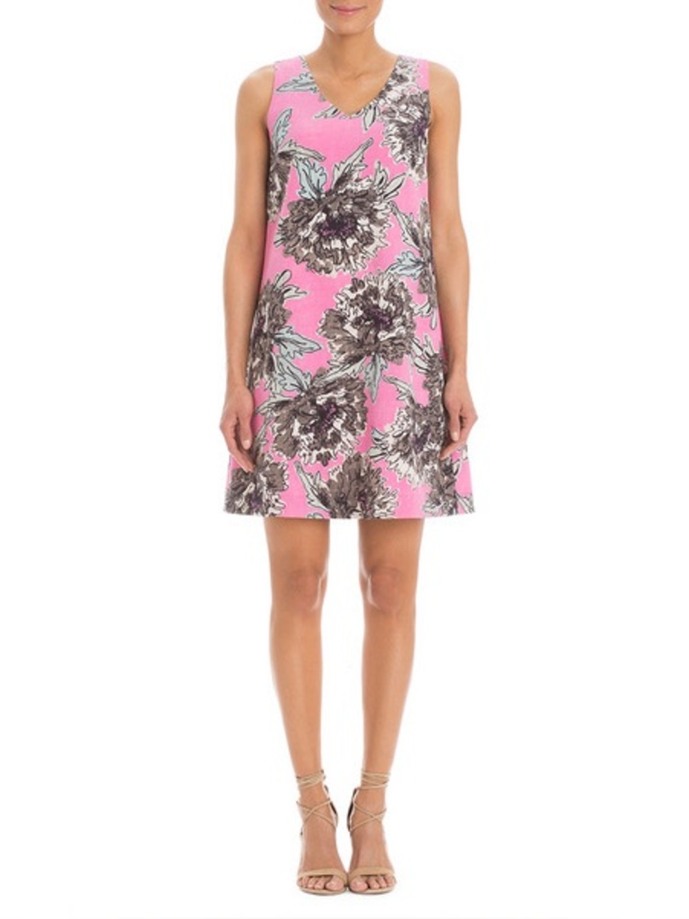 Nic + Zoe sleeveless pink flowered dress